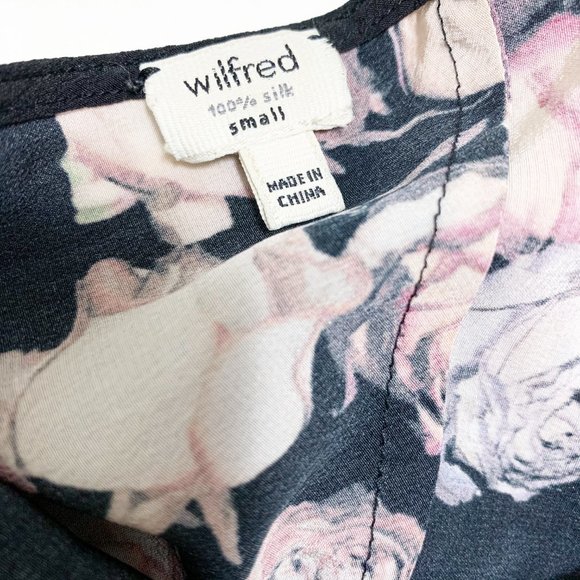 ARITZIA | WILFRED BLACK 100% SILK FLORAL TOP - Picture 7 of 8